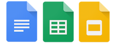 Icons for Google Docs, Sheets, and Slides
